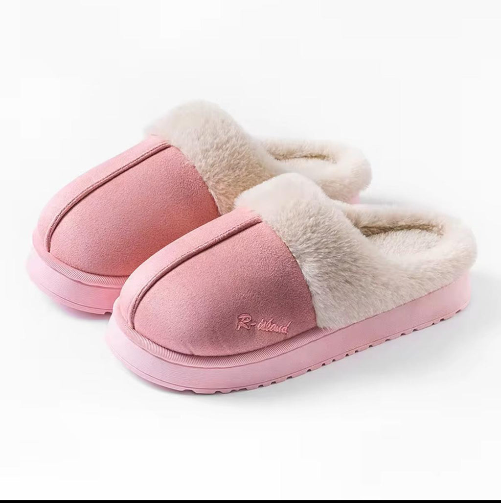Cozy Hearth Slippers | Faux-Fur Lined Suede Home Slippers