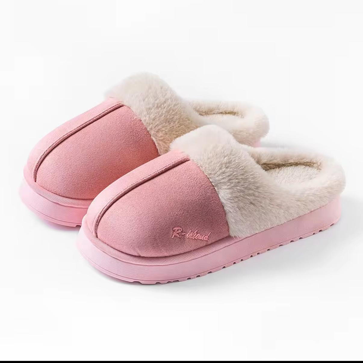 Cozy Hearth Slippers | Faux-Fur Lined Suede Home Slippers