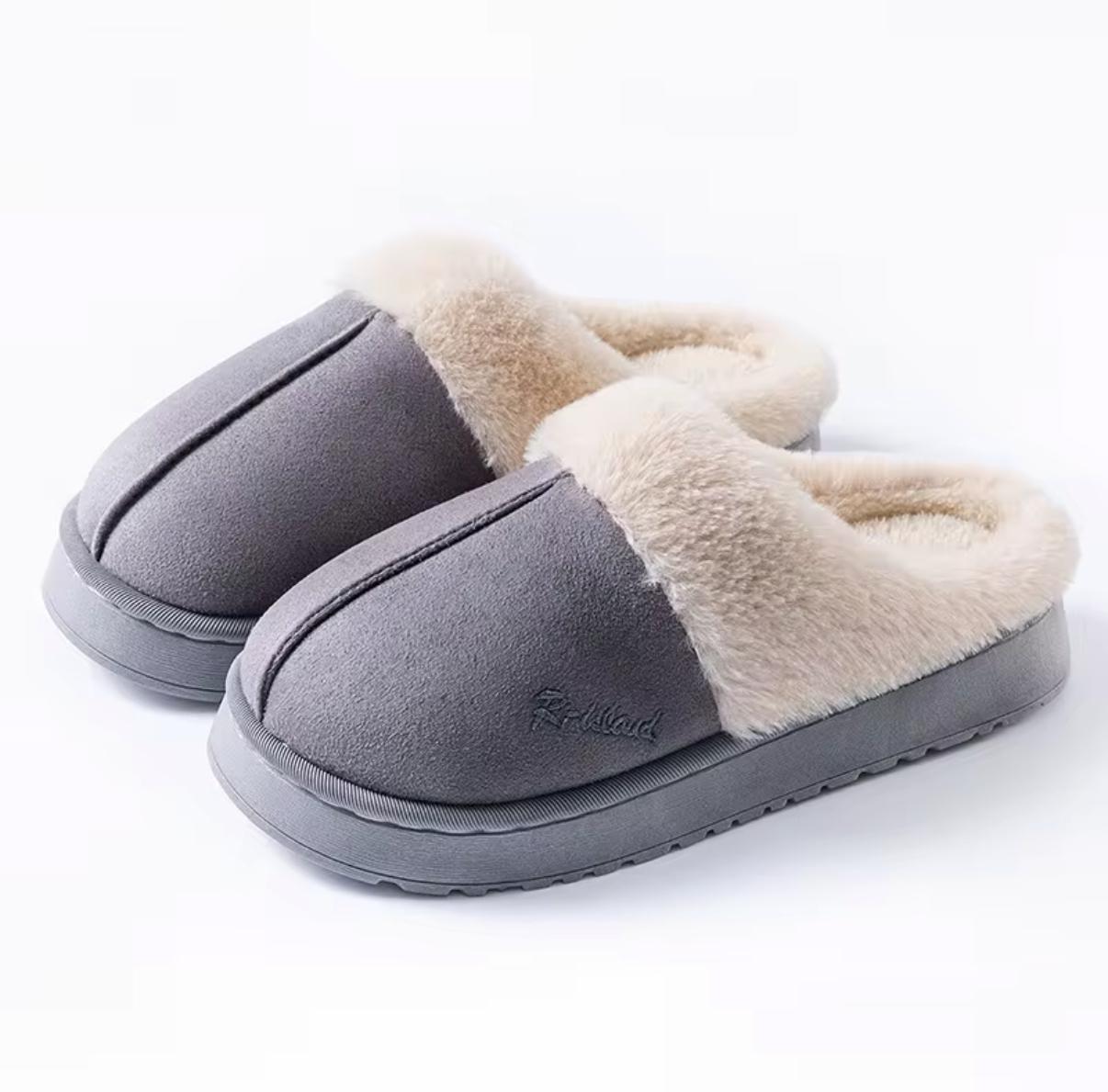 Cozy Hearth Slippers | Faux-Fur Lined Suede Home Slippers