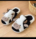 Fluffy Moo Plush Slippers | Cute Farm Animal Home Slippers