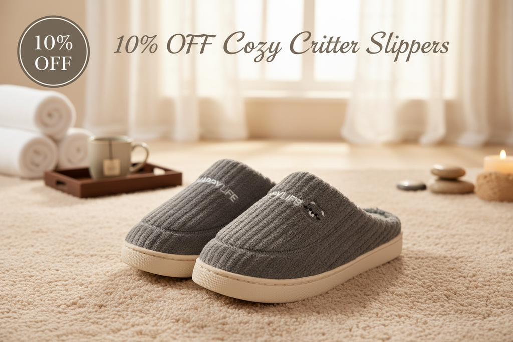 Cozy Critter Slippers 10% Off Banner