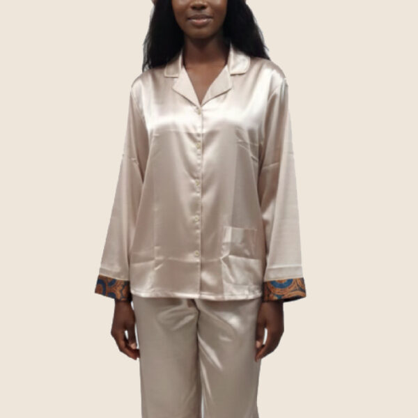 Satin Pajama Set with Matching Bonnet